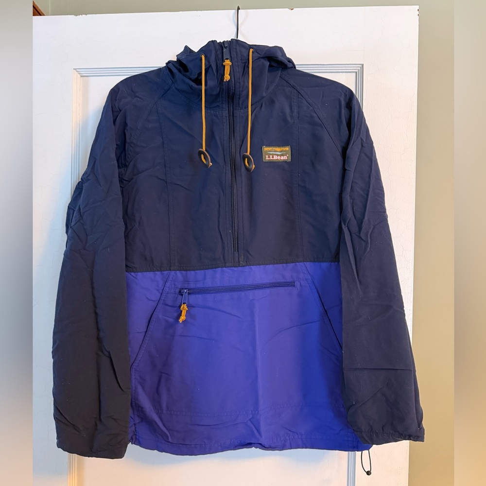 L.L. Bean Navy and Purple Colorblock Mountain Classic Anorak